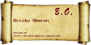Brczko Oberon névjegykártya
